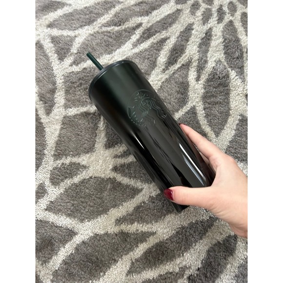 Starbucks Black Gradient 24oz Stainless NWT Steel Tumbler 2021 Green Straw - Picture 2 of 7